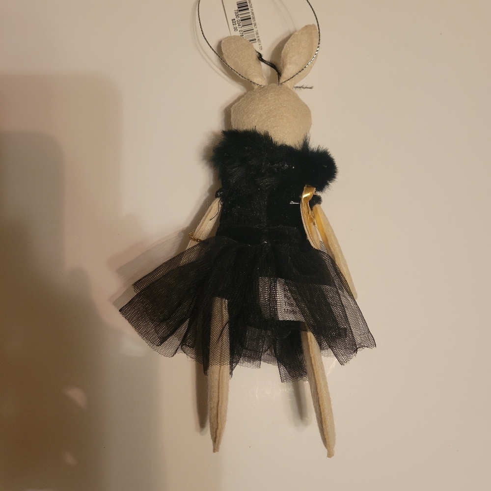 Holiday Lane Fashion Week Rabbit with Black Dinner Dress Ornament - Picture 3 of 3